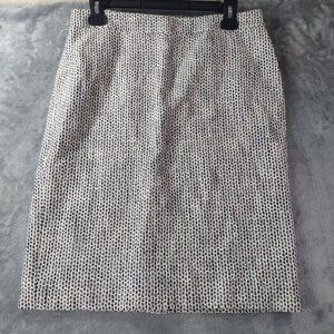 J Crew Womens No 2 Pencil Skirt Size 6 Navy White Style 65088 Linen Cotton